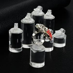 Présentoir à Bagues en Acrylique Transparent Noir Support de Bague Organisateur de Bijoux pour Vitrine de Magasin
