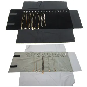 Sac de Rangement Pliable en Velours pour Bijoux de Voyage Organisateur de Colliers et Bracelets Étui de Présentation