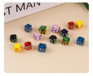 Colorful dotted cube glass beads for DIY handmade jewelry, earrings, and necklace accessories.