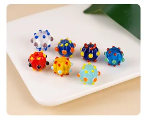 Colorful polka dot glass beads round loose beads for DIY handmade bracelets earrings accessories