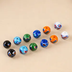 Colorful Glass Beads Swirl Pattern Loose Beads For DIY Bracelet Necklace Jewelry Making Handcrafted Accessories