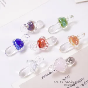 Handmade lampwork glass pendant charms colorful water ripple DIY jewelry making accessories
