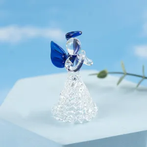 Glass angel figurine cute tabletop ornament car decor micro landscape minimalist