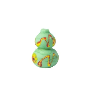 Handmade glass gourd bead perforated glazed DIY pendant bracelet necklace jewelry accessory.