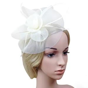 Élégant Fascinator en Filet et Plume Pince à Cheveux Fleur Mariage Fête Accessoires de Cheveux pour Femmes Élégantes