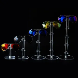Transparent Acrylic Sunglasses Display Stand Multi Tier Eyewear Storage Rack Retail Counter Glasses Holder Organizer