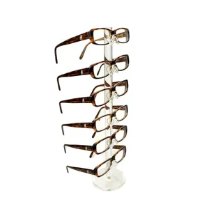 Présentoir de lunettes de soleil en acrylique à 6 niveaux organisateur vertical transparent.