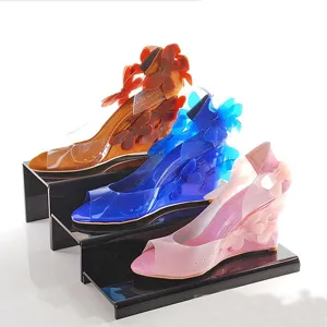 Sandales compensées transparentes talons hauts chaussures papillon décoratives femme