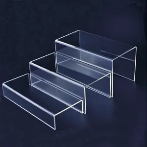 Présentoirs transparents en acrylique étagère à 3 niveaux pour vitrine de bijoux