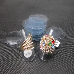 Conjunto de soportes de exhibición de anillos de plástico transparente con almohadillas