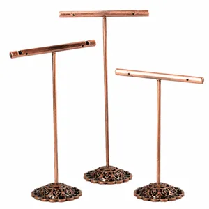 Support de bijoux en fer lot de 3, T-barre présentoir de boucles d'oreilles 6cm.