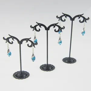 Retro Iron Earring Display Stand Three Piece Set Firework Shape Jewelry Organizer Holder For Women Home Retail Display