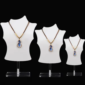 Acrylic necklace display stand set with 3 sizes for jewelry store showcase presentation