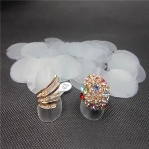Soporte de exhibición de anillos de plástico transparente juego de bandejas de joyería
