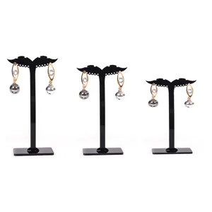 Expositor de joyas de acrílico set de 3, ideal para organizar y exhibir pendientes.
