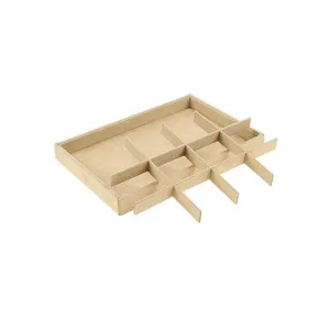 Leinen Schmucktablett Organizer für Ringe, Ohrringe, Halsketten und Armbänder Display.