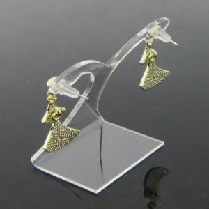 Clear acrylic earring display stand, transparent jewelry organizer for studs and dangles.