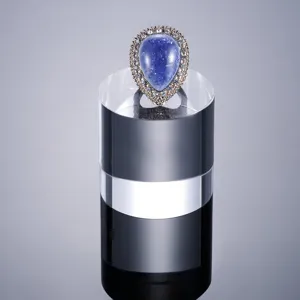 Support de présentation cylindrique en acrylique transparent pour bijoux, socle de vitrine.