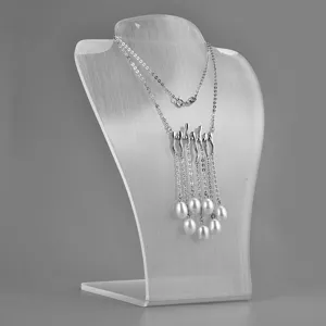 trasparente acrilico collana espositore busto supporto gioielli per vetrina negozio