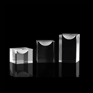 Clear acrylic ring display stands detail view showing transparent material and stepped heights.