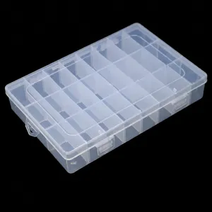 Transparante Kunststof Opbergdoos 24 Vakken Afneembare Organizer Container Voor Sieraden Kralen Ambacht Kleine Onderdelen