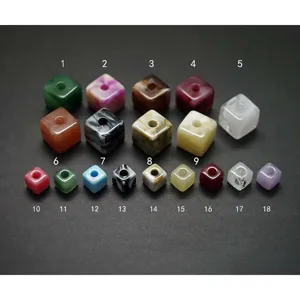 Perles Vrac Acrylique Carrées Perles Espacement Grand Trou Perles Géométriques Colorées Pour Accessoires Artisanat Fabrication Bijoux DIY
