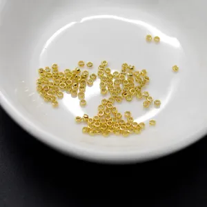 Gold metal crimp beads spacer beads loose metal beads for DIY jewelry making and crafting.