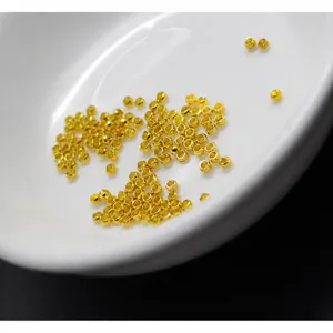 Gold plated metal spacer beads, small loose jewelry making beads detail shot showcase