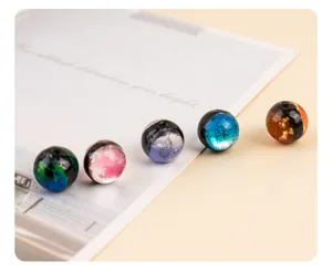 Double-sided silver foil glass beads, gradient colorful loose beads for DIY handmade jewelry.