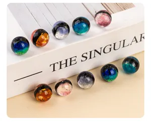Double-sided silver foil glass beads, gradient loose beads for DIY handmade jewelry accessories.