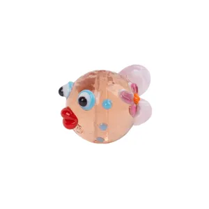 Cute pufferfish glass loose bead for DIY bracelet necklace jewelry making handicraft accessories
