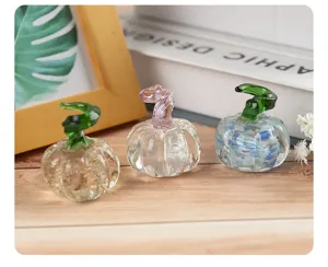 Creative cute glass pumpkin desktop ornament small decor for living room and study room setup
