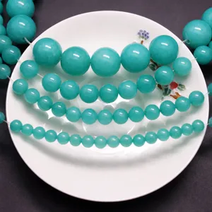 Cuentas Redondas de Amazonita Natural Mayorista Piedras Preciosas para Pulseras DIY