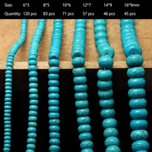 Synthetic Turquoise Spacer Beads Abacus Disc Loose Beads For DIY Buddha Beads Bracelet Bodhi Jewelry Making Accessories