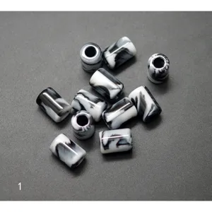 5mm large hole barrel acrylic beads black white marble pattern DIY bracelet accessories