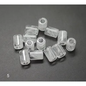 Clear acrylic barrel beads detail shot, large hole spacer beads for DIY bracelets and crafts.