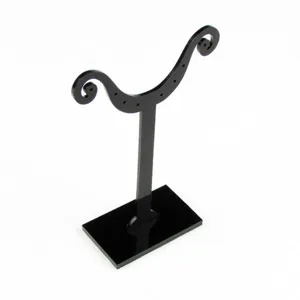 Présentoir de support de boucles d'oreilles en acrylique noir pour vitrine de bijoux de magasin