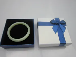 Jewelry gift box set with blue ribbon and storage box for necklace ring bracelet details