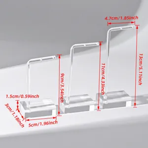 Supports de Présentoir de Boucles d'Oreilles en Acrylique Transparent 3 Pièces