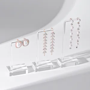 Présentoir de Boucles d'Oreilles en Acrylique Transparent Organisateur de Bijoux en Forme de T pour Vitrine de Magasin