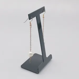 Présentoir de boucles d'oreilles en acrylique noir support de bijoux pour comptoir et accessoires