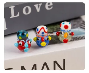 Handmade glass face beads Phoenician guardian DIY charm loose beads for bracelet necklace crafting.