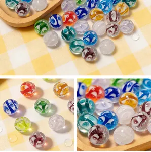 Perle di vetro a bolle colorate per gioielli artigianali fai-da-te, collane e accessori.