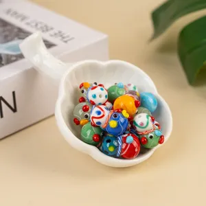 Glass Beads Phoenician Human Face Cartoon Loose Beads DIY Handmade Bracelet Necklace Jewelry Making Accessories
