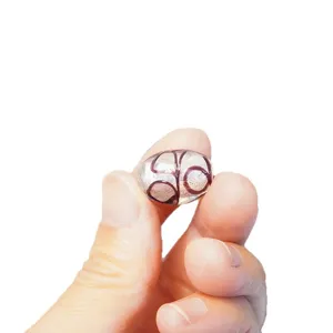 Handmade clear glass lampwork bead with brown swirl design for DIY jewelry making accessories