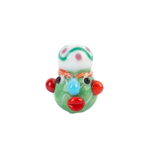 Handmade Phoenician face glass bead for DIY jewelry making, bracelet and necklace accessory.
