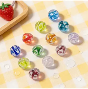 Perline di vetro a bolle colorate per gioielli fai da te, perline sfuse per accessori collana.