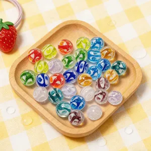 Perline di vetro a bolle colorate perle sfuse fai da te per gioielli braccialetto