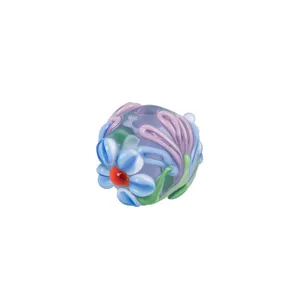 Handmade lampwork glass bead 3D flower Murano style DIY bracelet necklace jewelry accessory
