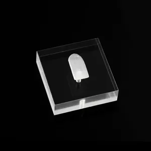 Présentoir de bijoux en acrylique transparent détail, base de support de bague transparente.